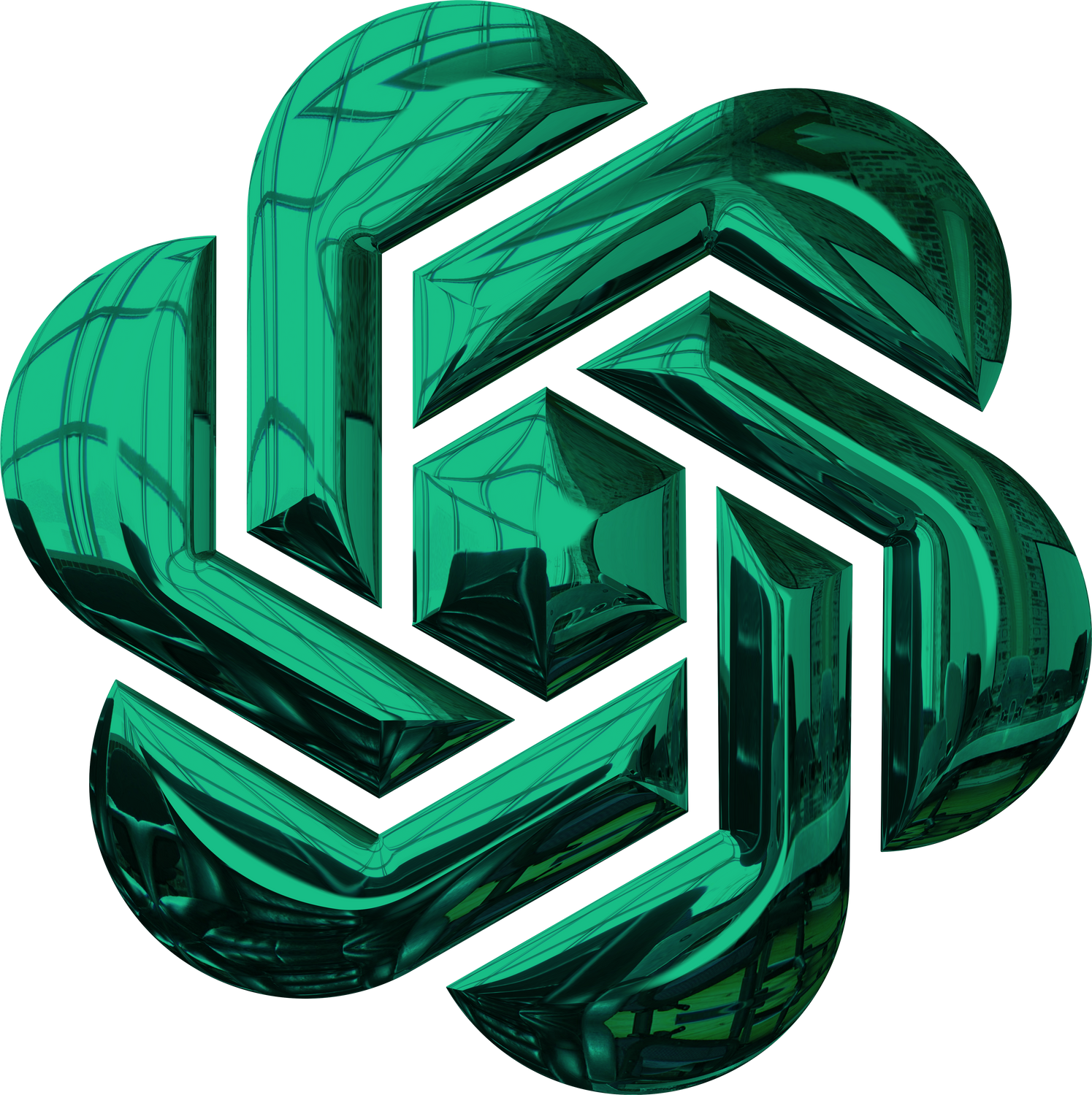 3d Green Generative AI Element Cutout